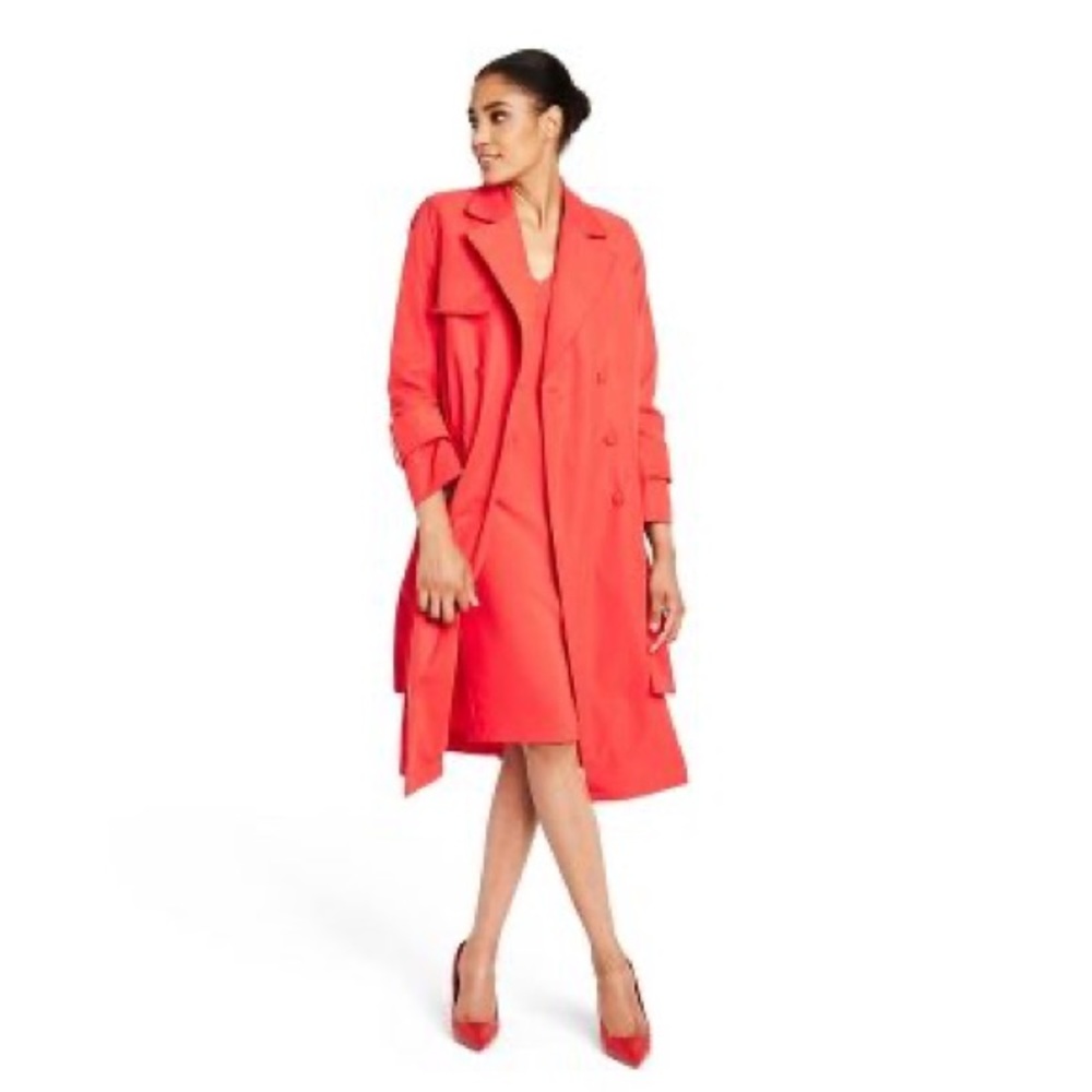 Strong Shoulder Trench Coat - Sergio Hudson x Target Red